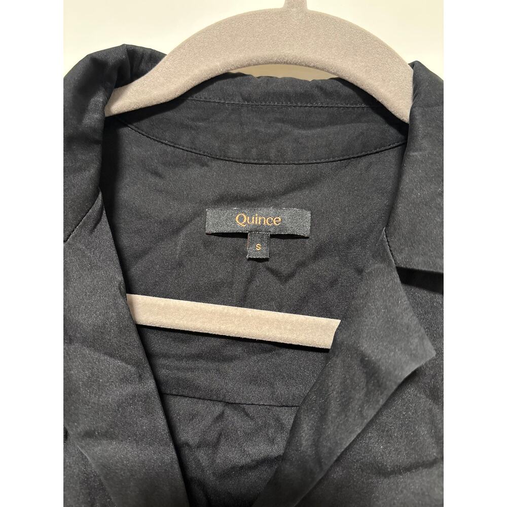 Quince Black Silk Spandex Button Down Shirt S - Picture 3 of 8